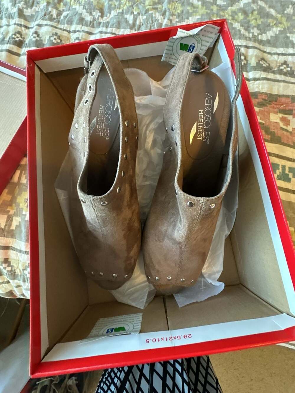 Aerosoles Haven Studded Peep Toe Slingback Heels Size 8.5M